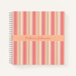 Niedliche Streifen Peach Notizbuch