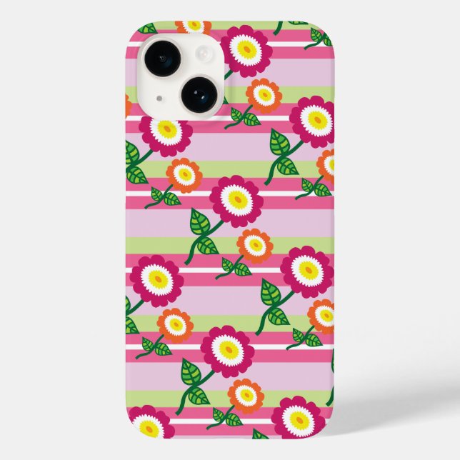 Niedliche Streifen und Blume iPhone 7 Fall Case-Mate iPhone Hülle (Rückseite)