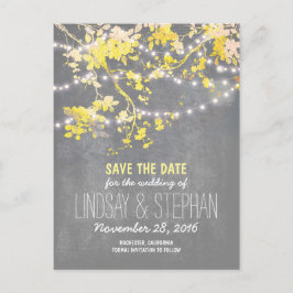 niedliche Stringleuchten rustikale Save the Date P Ankündigungspostkarte