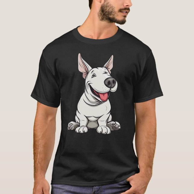 Niedliche, stylische Cartoon-Karikatur eines Hunde T-Shirt (Vorderseite)