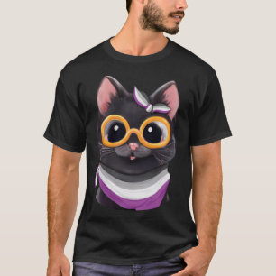 Niedliche subtile asexuelle Flag-Katze mit Ace-Fla T-Shirt