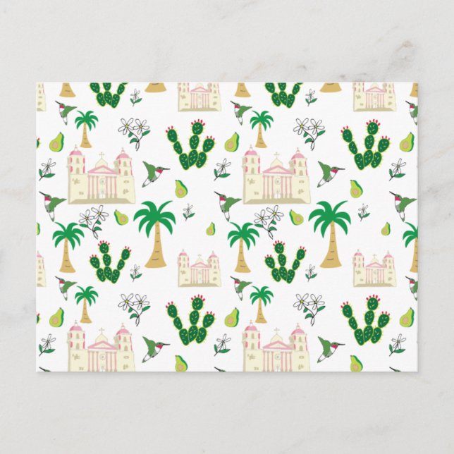 Niedliche Südkalifornische Tiere und Pflanze Postkarte (Vorderseite)