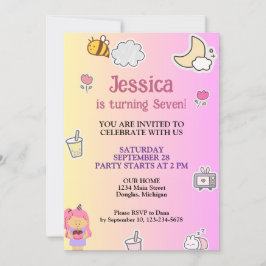 Niedliche Summer Birthday Party Einladung