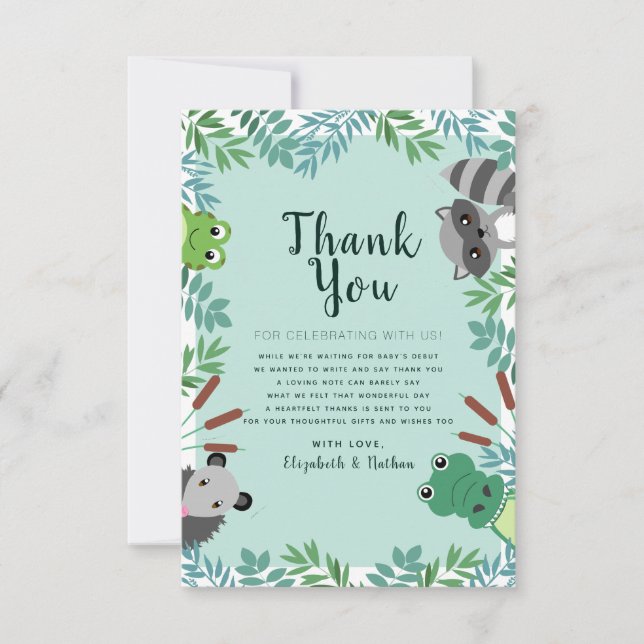 Niedliche Sumpflücken Kinderdusche Danke (Vorderseite)