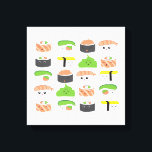 Niedliche Sushi Illustration im Kawaii-Stil Leinwanddruck<br><div class="desc">Mit den niedlichen Sushi-Abbildungen arbeiteten meine Tochter und ich zusammen an. Wir Liebe Sushi und Illustration zusammen war so viel Spaß.Dieses gepackte Leinwand-Kunstdesign ist auf einem weißen Hintergrund, aber ändern Sie die Farbe nach Belieben.</div>