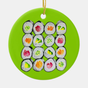 Niedliche Sushi-Illustration Keramik Ornament