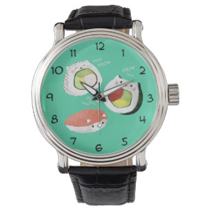 Niedliche Sushi-Katze Armbanduhr