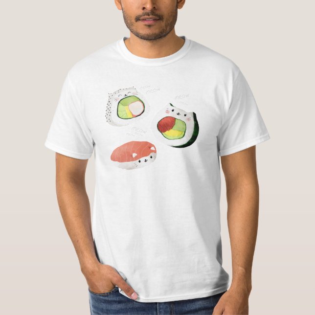 Niedliche Sushi-Katze T-Shirt (Vorderseite)