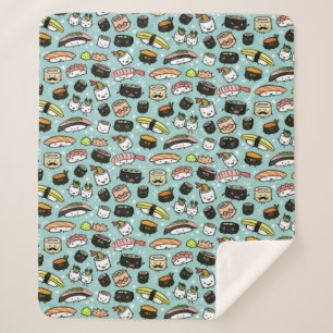 Niedliche Sushi-Zeichen  Kawaii Sushi Gemustert Sherpadecke
