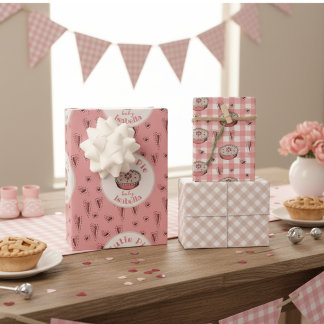 Niedliche Süsse Pie Baby Girl Geschenkpapier Set
