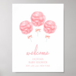 Niedliche Sweet Bow Cotton Candy Baby Dusche Willk Poster