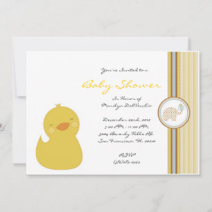 NIEDLICHE Sweet Yellow Ducky Babydusche Einladung