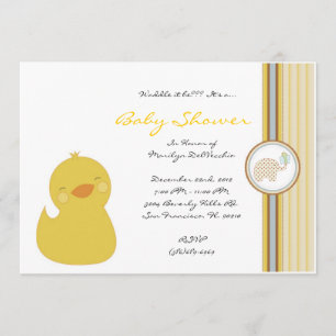 NIEDLICHE Sweet Yellow Ducky Babydusche Einladung