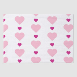 Niedliche symmetrische mehrfarbige Herzen auf Weiß Seidenpapier