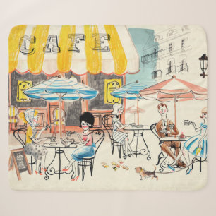 Niedliche Szenen-Skizze Frankreichs Café Sherpadecke
