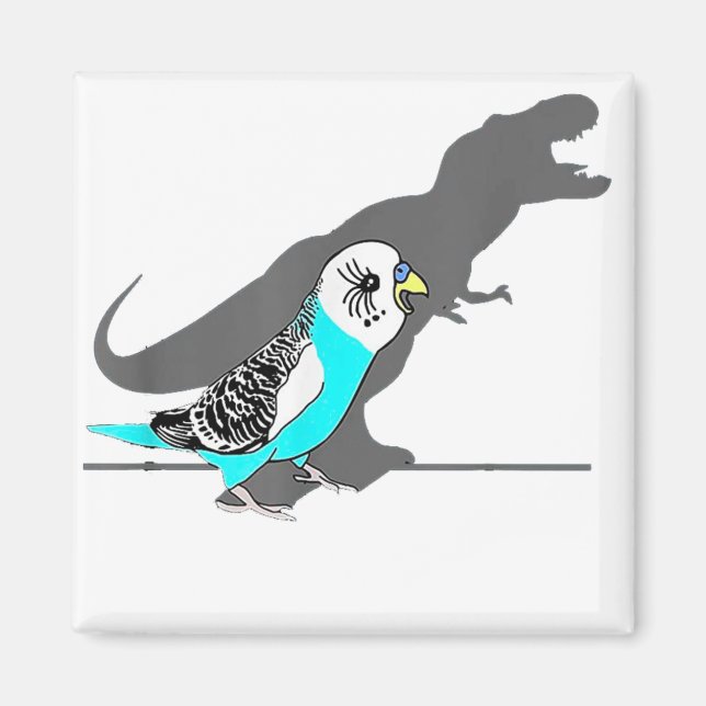 Niedliche T-rex Blue Budgie Funny Birb Memes schre Magnet (Vorne)