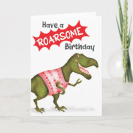 Niedliche T.rex-Dinosaurier-Karte "Roarsome Geburt Karte