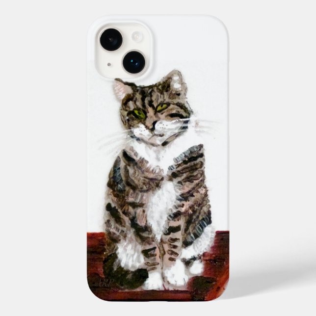 Niedliche Tabby Cat Art Case-Mate iPhone Hülle (Rückseite)