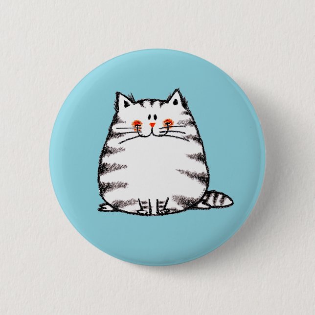 Niedliche Tabby Cat - Kawaii Kitty für Katzenliebh Button (Vorderseite)
