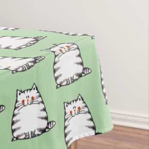 Niedliche Tabby Cat - Kawaii Kitty für Katzenliebh Tischdecke