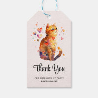 Niedliche Tabby Cat mit Herzen Vielen Dank