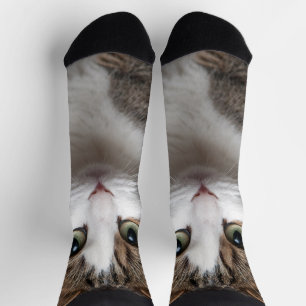 Niedliche Tabby Katze Personalisiertes Foto für Ha Socken