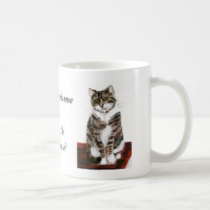Niedliche Tabby-Katzen sind willkommen Kaffeetasse