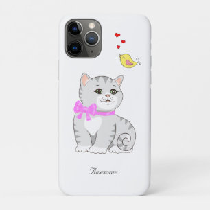 Niedliche Tabby Kitty Cat auf Weiß Case-Mate iPhone Hülle