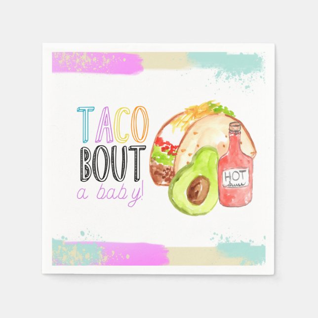 Niedliche Taco Fiesta Babydusche Party Serviette (Vorderseite)