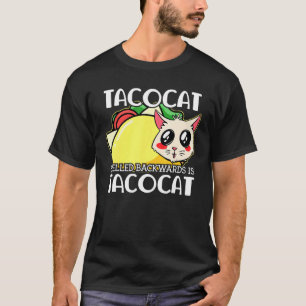 Niedliche Taco Katze rückwärts geschrieben ist Tac T-Shirt
