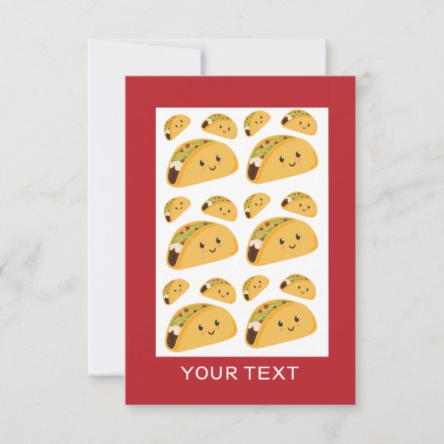 Niedliche Taco-Mustername-Karte (Vorderseite)