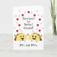 Niedliche Taco Wedding Glückwunschkarte