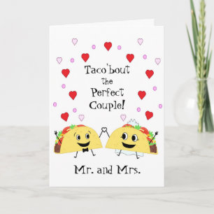 Niedliche Taco Wedding Glückwunschkarte Karte