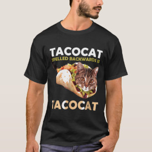 Niedliche Tacocat-Katze, die rückwärts geschrieben T-Shirt