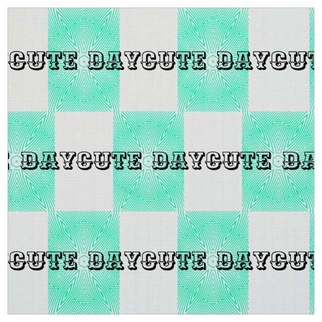 Niedliche Tagesfarbe Schwarz Aquamarin Stoff (Muster)