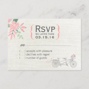 Niedliche Tandem-Bike-RSVP-Karten RSVP Karte