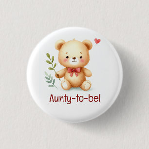 Niedliche Tante zu Teddy Bear Whimsical Art Button