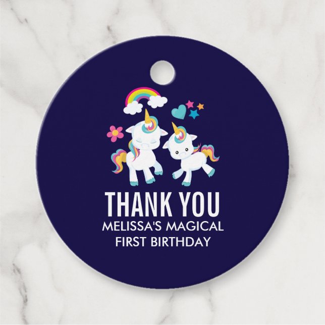 Niedliche Tanzeinheiten Magischer Regenbogen Gebur Geschenkanhänger (Vorderseite)