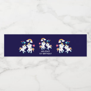 Niedliche Tanzeinheiten Magischer Regenbogen Gebur Wasserflaschenetikett