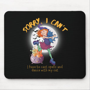 Niedliche Tanzkatze, HexenkKostüm Halloween Mousepad