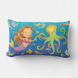 Niedliche TanzMermaid und Octopus Throw Kissen