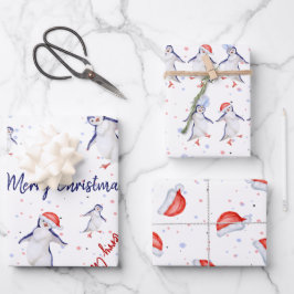Niedliche Tanzpinguine Weihnachten Geschenkpapier Set