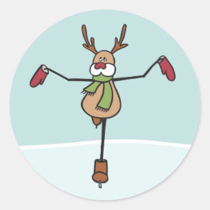 Niedliche Tanzrinne - Weihnachten Runder Aufkleber