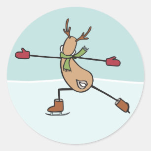 Niedliche Tanzrinne - Weihnachten Runder Aufkleber