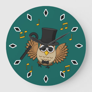 Niedliche Tanzschale mit Musiknoten Cartoon Große Wanduhr