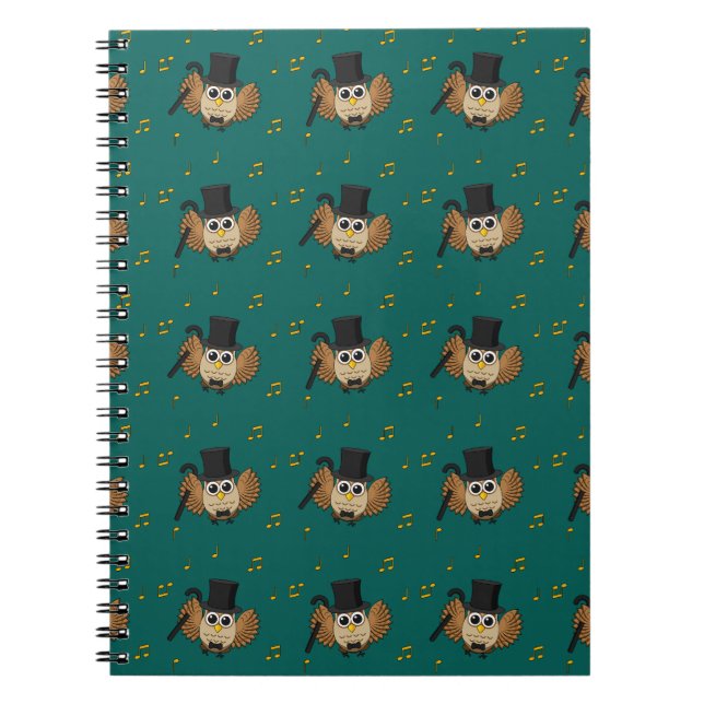 Niedliche Tanzschale mit Musiknoten Cartoon Notizblock (Vorderseite)