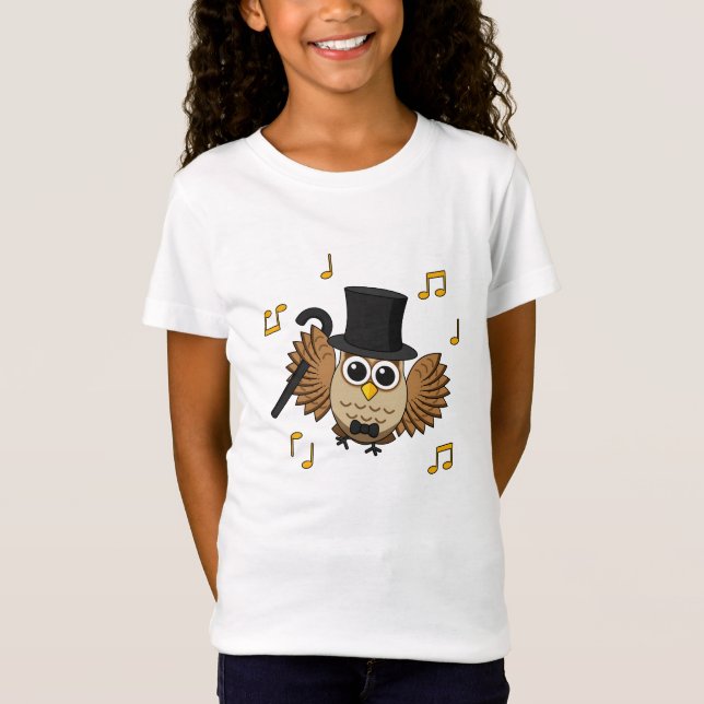 Niedliche Tanzschale mit Musiknoten Cartoon T-Shirt (Vorderseite)