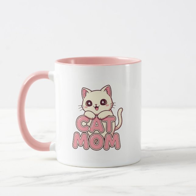Niedliche Tasse "Cat Mama" - Perfekt Kawaii Kitten (Links)