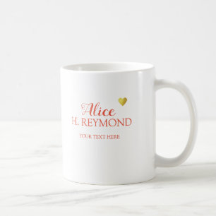 Niedliche Tasse mit ihrem Namen und Herz der Liebe