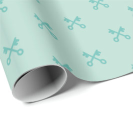 Niedliche Tasten auf Minze Geschenkpapier